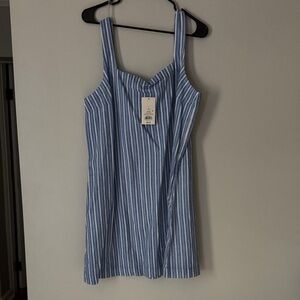 a new day Blue and White Striped Mini Dress